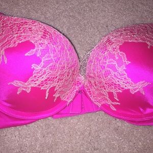 Hot Pink Lace Very Sexy Push Up Bra 32B